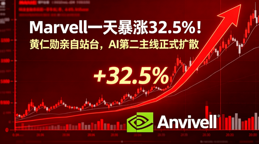 Marvell 一天暴涨 32.5%！黄仁勋亲自站台，AI 第二主线正式扩散